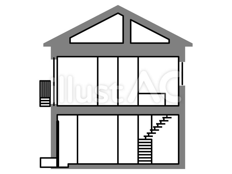 Free Vectors | Cross section of the house two stories