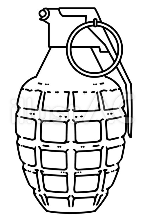 Free Vectors | Grenade line drawing