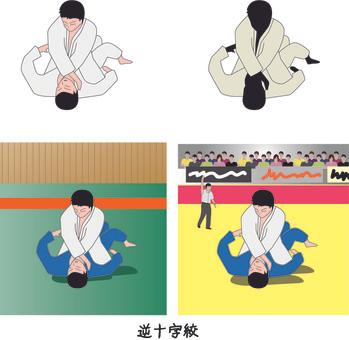 Judo Jiu-Jitsu Reverse Cross Chokehold Player Male, judo, jiu-jitsu, reverse cross twist, JPG, PNG and AI