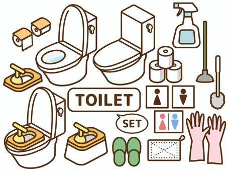 Illustration, toilet, tiny, set, JPG, PNG and AI