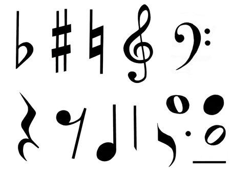 Music symbol set, music symbol, flat, sharp, JPG and PNG