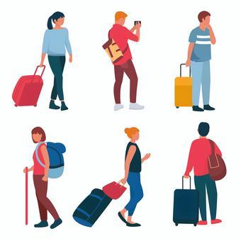 Travel illustration, a trip, travel, go out, JPG, PNG and AI