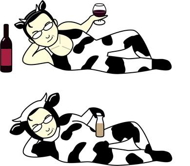 Next to Uncle Cow, cattle, cover, costume, JPG, PNG and AI