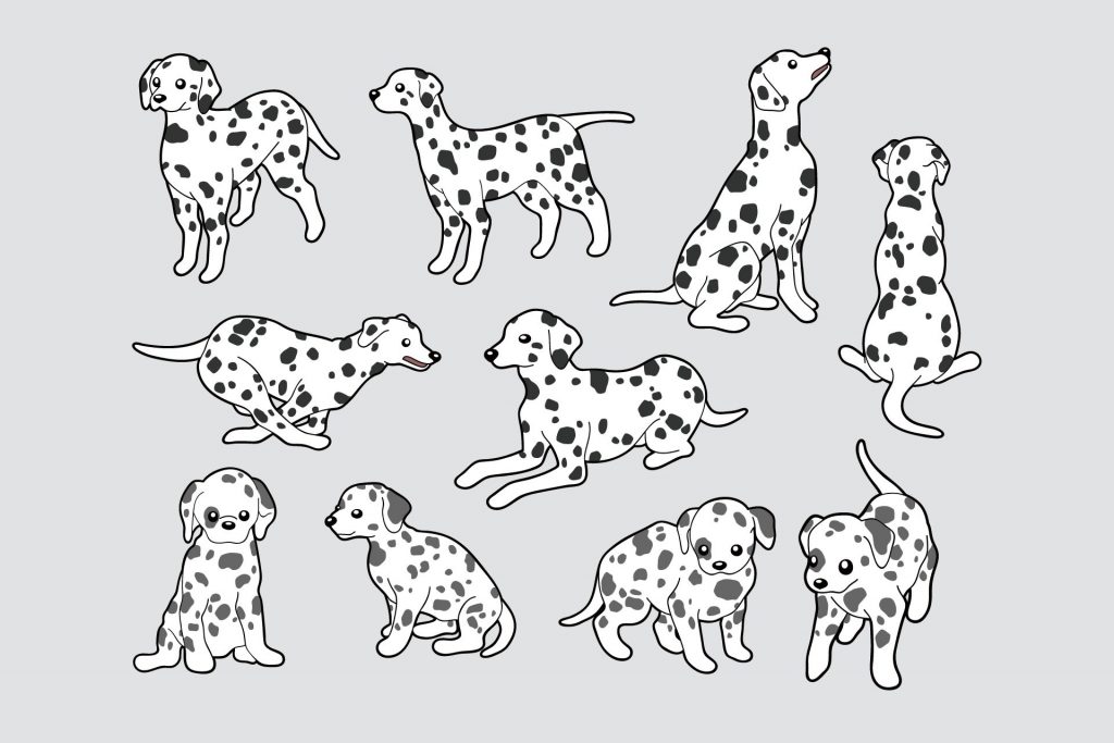 black and white dog clipart 