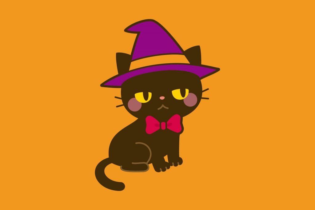 cat with witch hat illustAC 