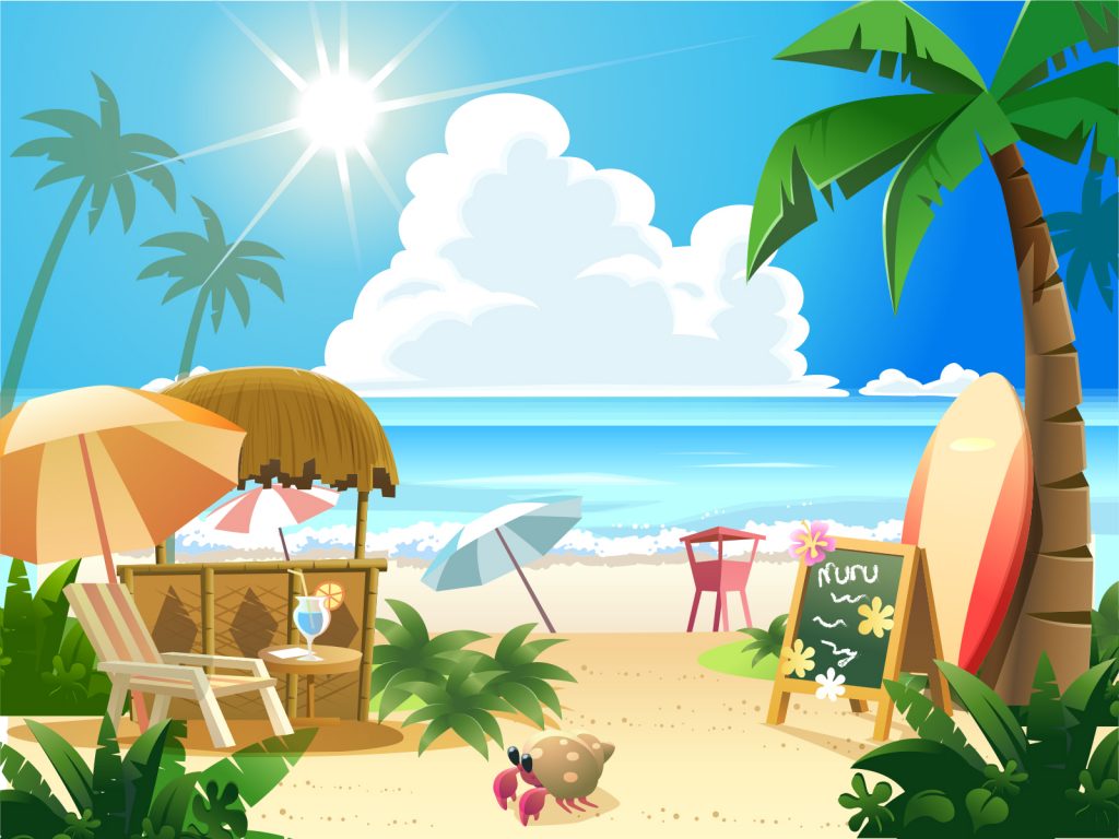 Tropical seaside clip art
