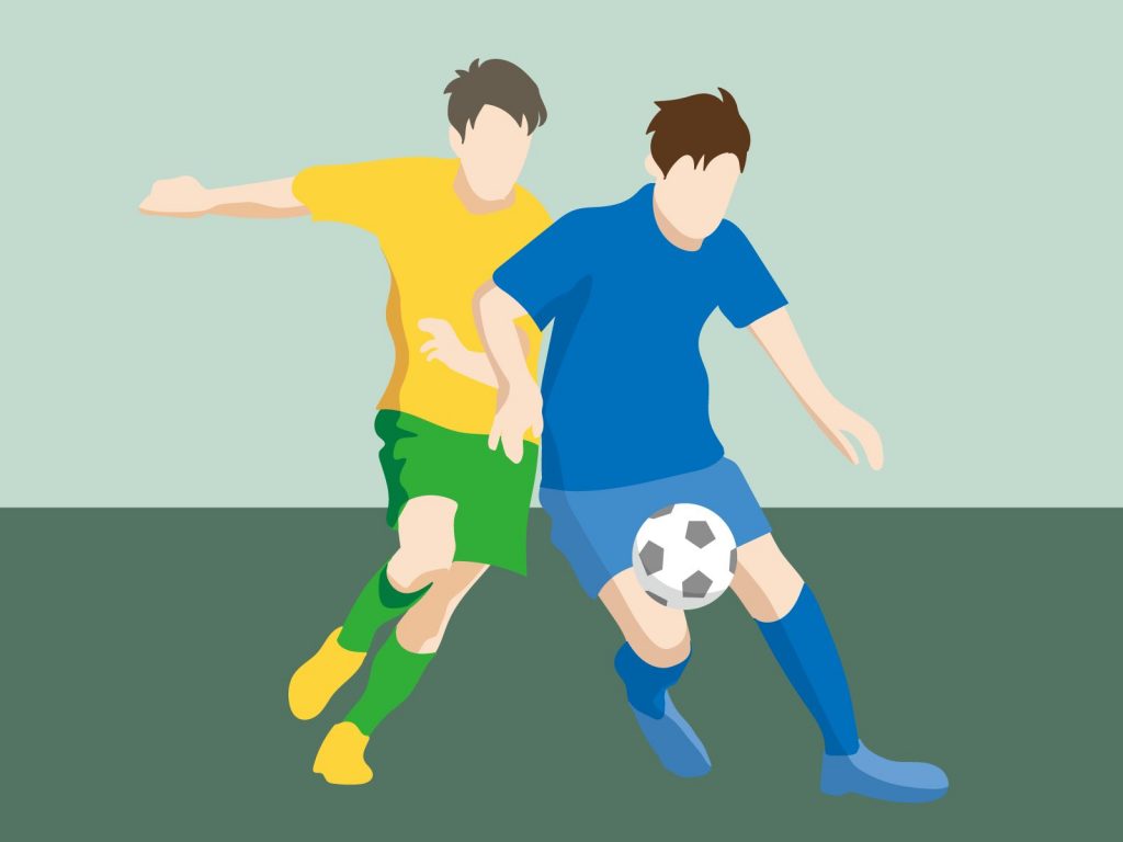 Boys playing football clipart from illustAC 