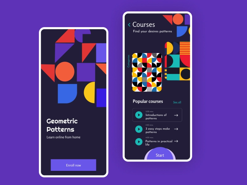 mobile Ui abstract patterns