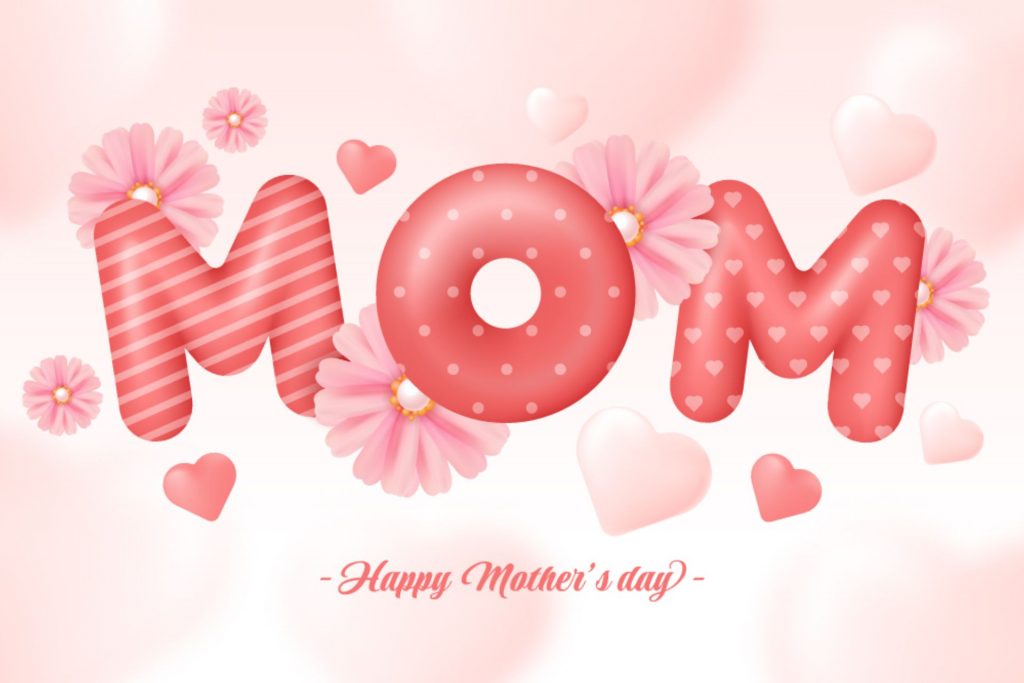Illustration trend example: Mother's day 3D background