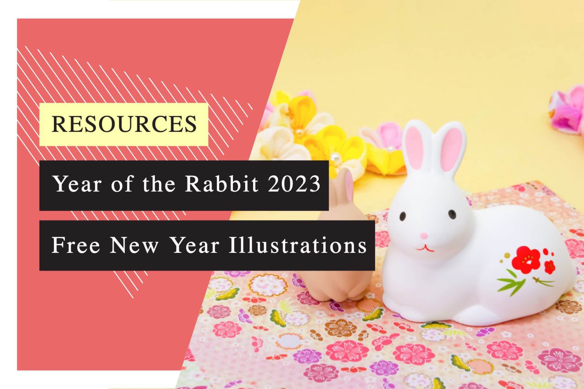 Year of the Rabbit 2023 Freebies: Download 3 Types of Free New Year Illustrations