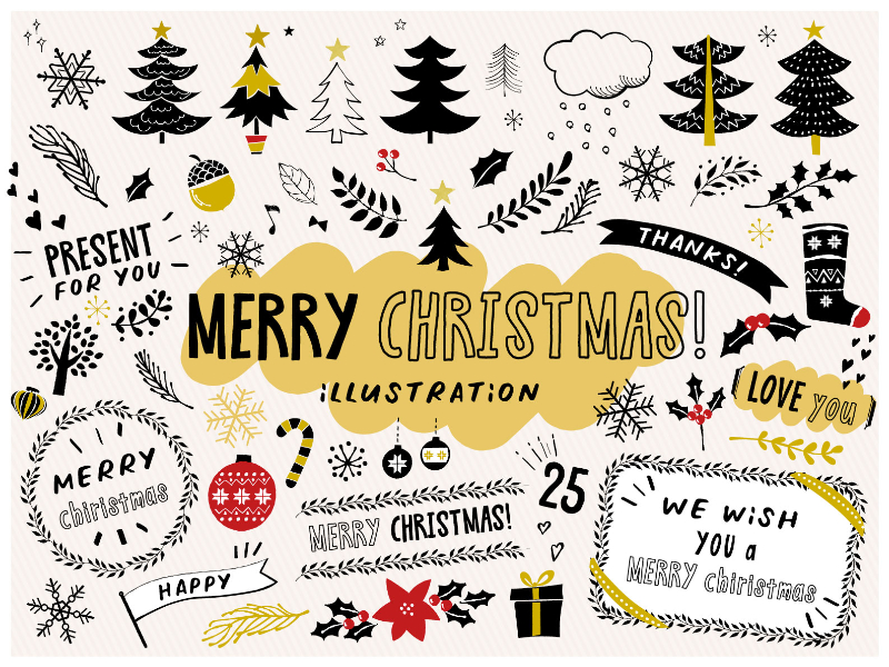 Christmas quotes and texts illustAC Vintage mood