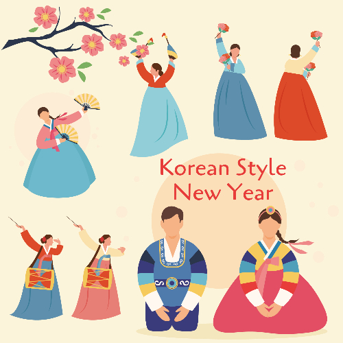 Korean new year illustration collection from illustAC