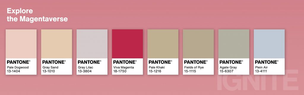 Magentaverse colors from Pantone