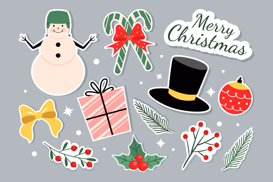 Christmas stickers illustAC 9