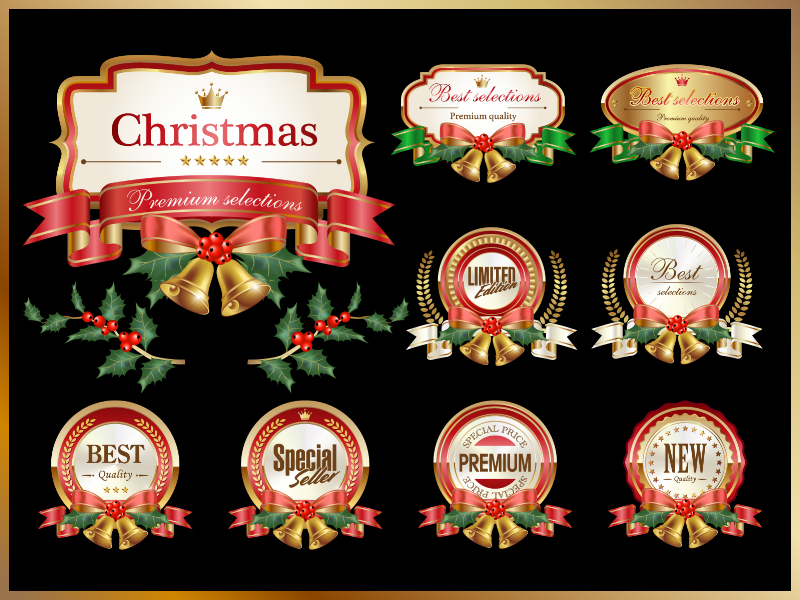 Christmas vintage labels from illustAC