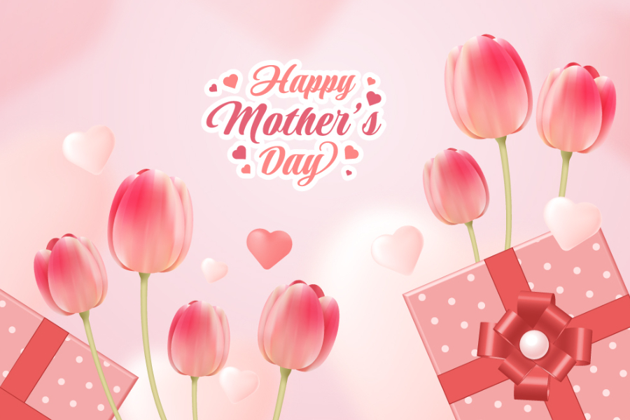 mother day tulip background 3D illustAC
