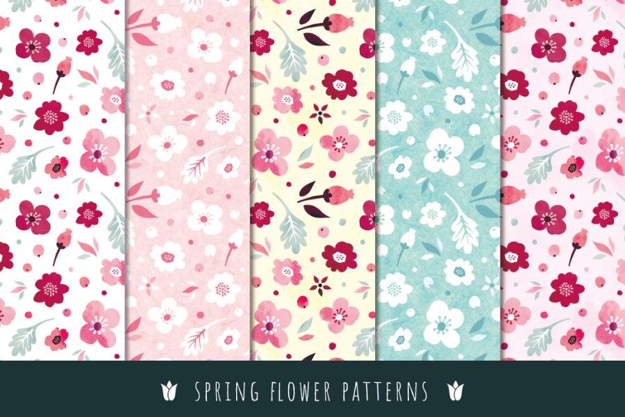 spring flower patterns illustAC