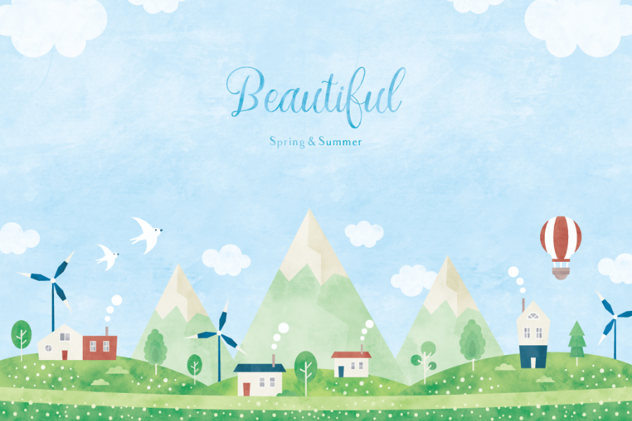 spring watercolor background illustAC