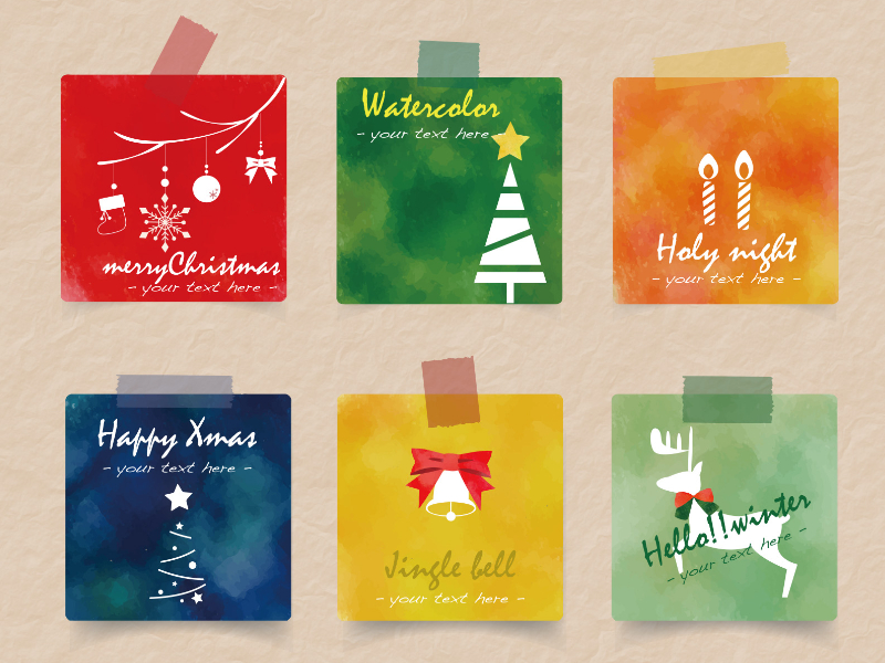 watercolor Christmas cards illustAC