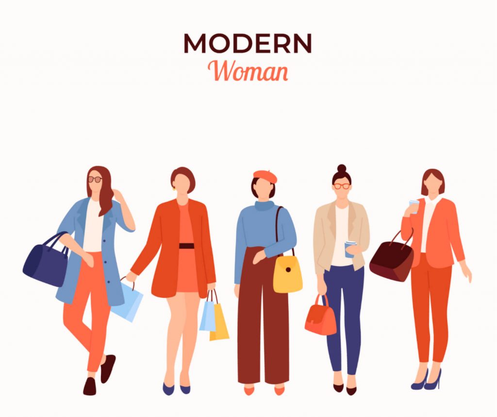 Modern women-women day's clipart